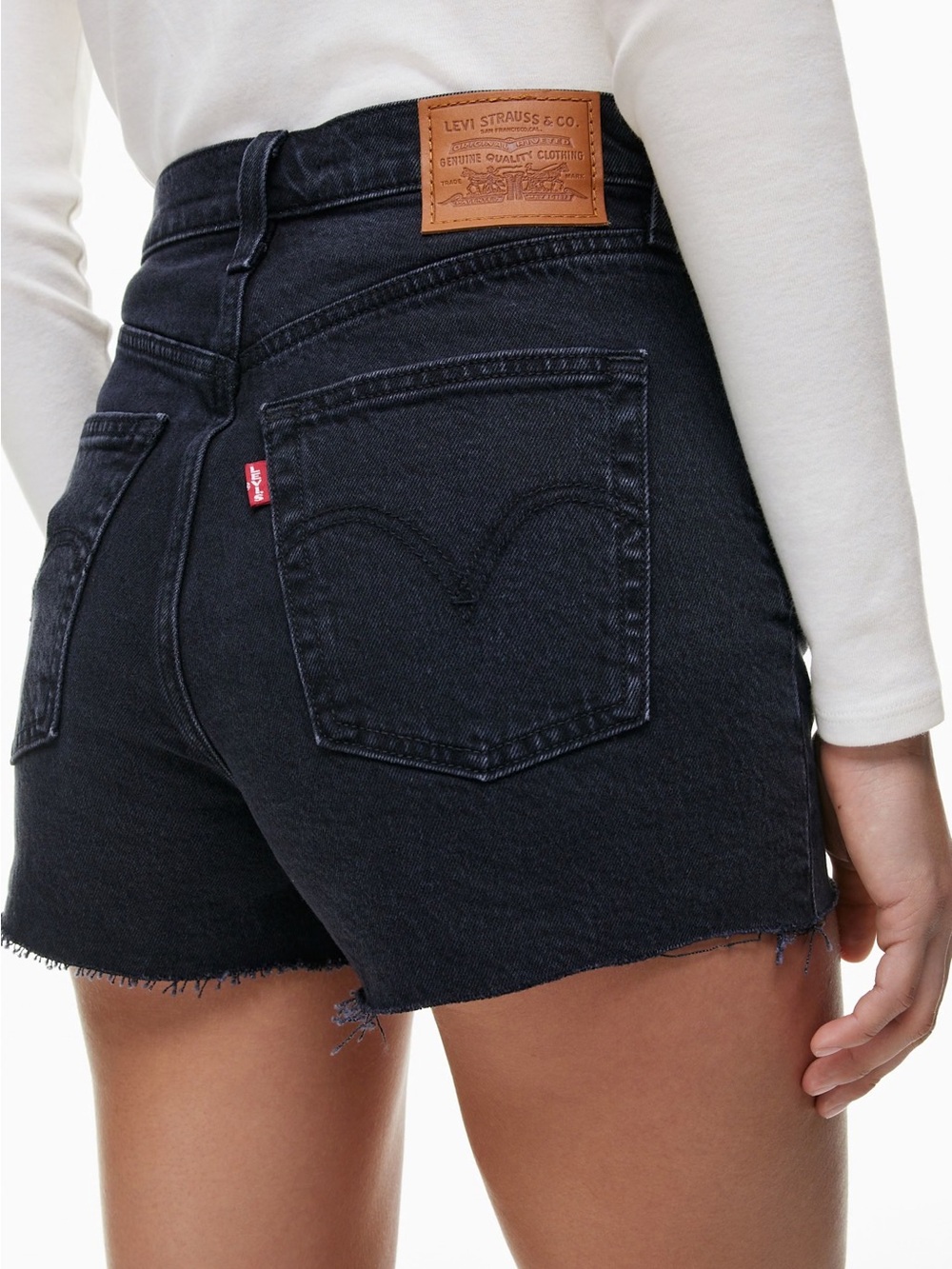 Levi's Premium Ribcage Black High Rise Denim Jean Cutoff Shorts Size 30 10